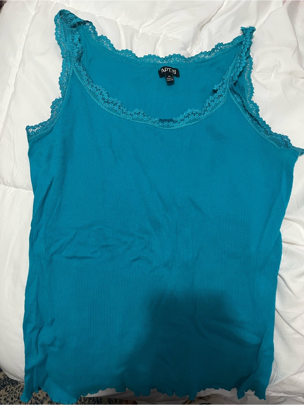 Apt. 9 Teal Ribbed Lace-Trim Camisole